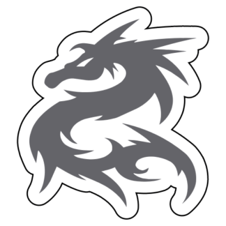 Tribal Dragon Sticker (Grey)